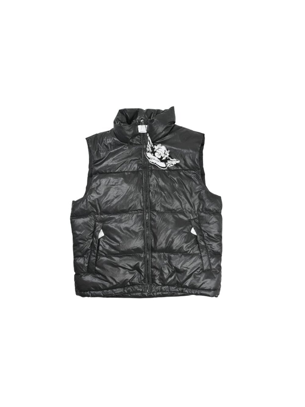 Boys Lie Logo Puffer Water Resistant Puffer Vest in Black